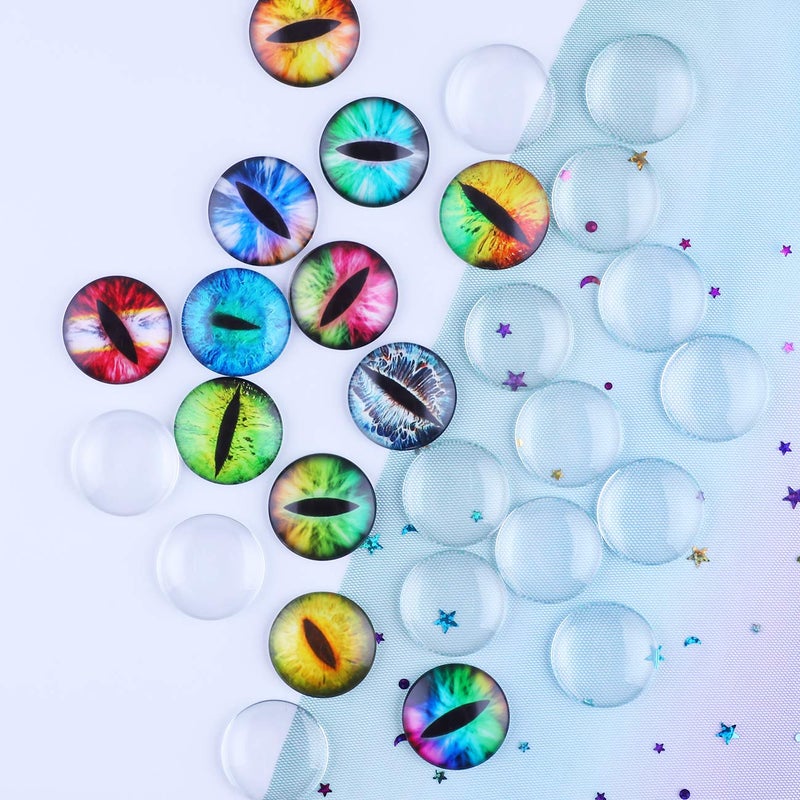 HAUTOCO 27pcs 35mm Clear Glass Cabochons 1 3/8" Inch Glass Dome Cabochon Tiles, Non-calibrated Round for DIY Cameo Photo Jewelry Making - Image 5